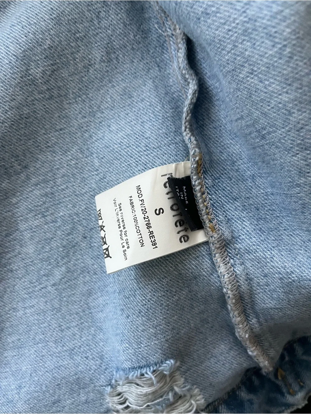 Retrofete Karina Light Blue Denim Jacket size Small